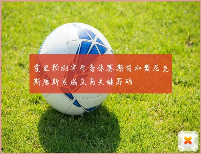 霍里预测字母哥休赛期将加盟尼克斯唐斯或成交易关键筹码